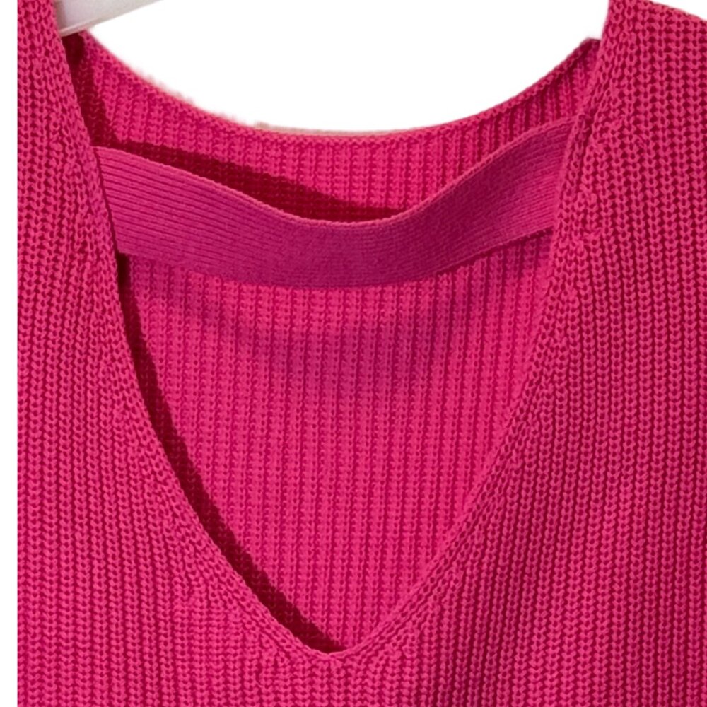 Women Pink Cut Out Sweater Size: Small - Picture 5 of 5